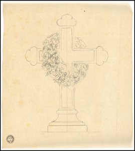 Schizzo di tomba per la famiglia Karakehia al cimitero del Père Lachaise a Parigi